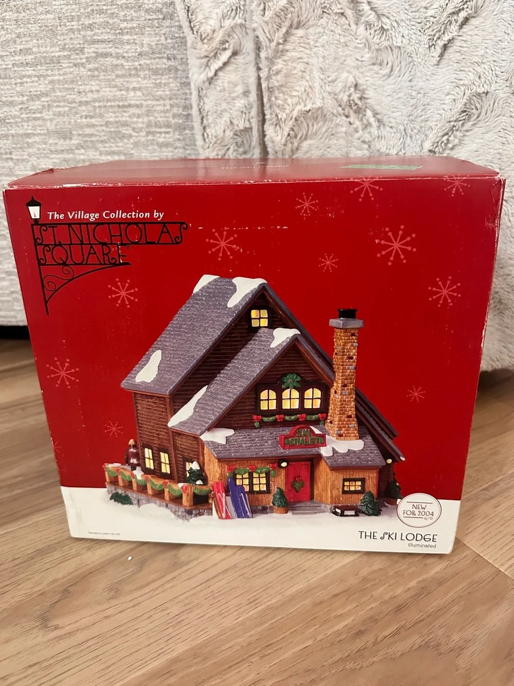 St. Nicholas Square Village Collection Ski Lodge Lighted Christmas Village